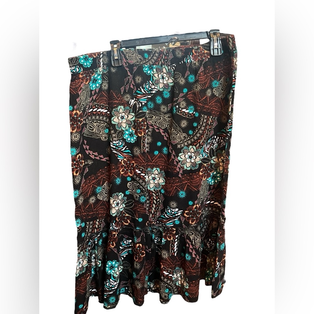 Brown and turquoise Floral Design Shirt